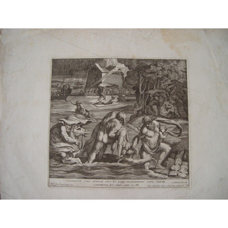 Cataractae Coeli  apertae sunt et aquae praevalverunt super terram grabado de Cesar Fantetti