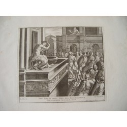 Vidit David de Solario Domus regiae Bethsabeam uxorem  vriae  grabado por Cesar Fantetti