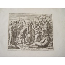 Sacerdos cornu  olet vinxit Salomonem omnis clamavis populum ... grabado por Petrus Aquila