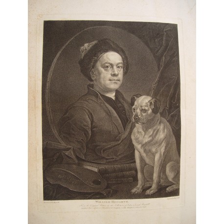 Autoretrato de William Hogath grabado por Benjamin Smith sobre obra de Hogarth