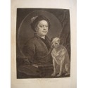 Self-portrait of William Hogath engraved by Benjamin Smith after Hogarth's work