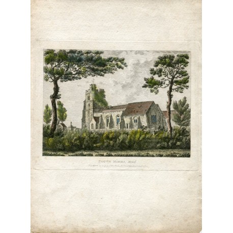 South Mimms, Middlex, grabado por J.W. Woodburn