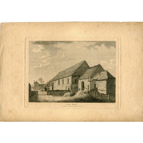 Hyde Abbey grabado por D.L. publicado por S. Cooper en 1783