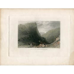 Honister Crag, Cumberland grabado por W. Floyd en 1834,  dibujó T. Allom