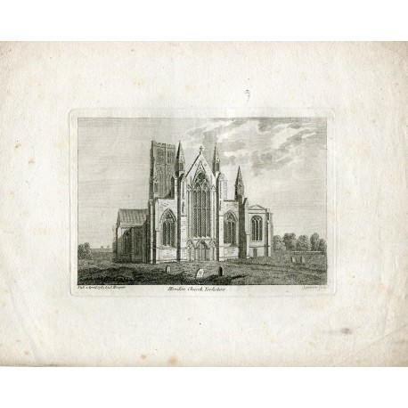 Inglaterra. Howden Church Yokshire grabado por Sparrow en 1785