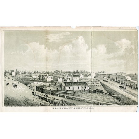 Juction of Broadway&eight avenue N.Y. 1861 litografia por Geo. Hayward