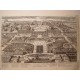 Veue general de la Ville et du Chasteau de Versailles du costés des Jardins. Dibujó.y grabó Pierre Aveline (París,1656-1722).