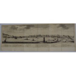 Cataluña. Barcelona. Vista topográfica  por Pieter vander Aa, 1715