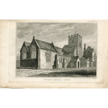 Oxford.. St. Ebb's Church grabado por J. Barnett en 1835
