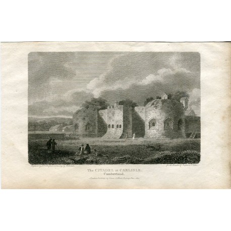 The Citadel at Carlisle grabado por S. Noble de un dibujo de R. Carlisle