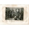 Exorcisme de Carlos II, gravure de Lechar, Vazquez imprimée en 1863