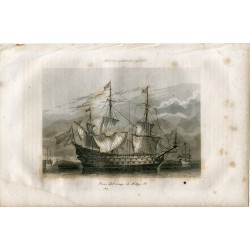 Navio del tiempo de Felipe IV grabado xilografico de 1856