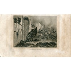 Los españoles en Africa. Grabado xilografico A. Roca 1861