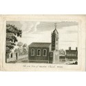 The N.W. view of Willien Church Bucks grabado por W.P. en 1792
