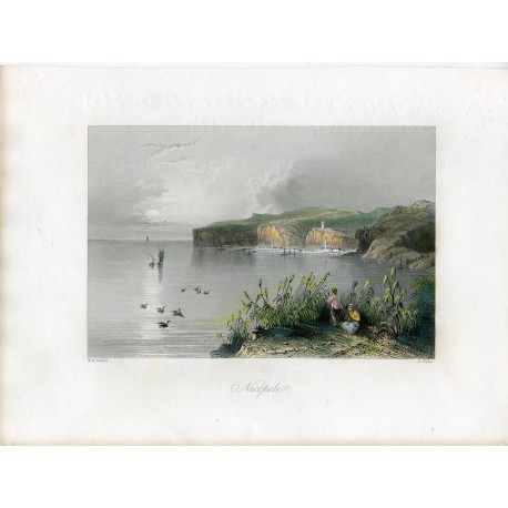 Grecia. Nicopoli grabado por R. Wallis sobre obra de W.H. Barlett