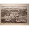 Perspective du Chemy et d´vrie partie de la ville et du Chateau de Versailles. Dibujó y grabó Pierre Aveline (París,1656-1722)