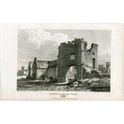 Norfolk. Gateway &. To the Priory at Thetford grabado por J.Burnett