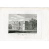 Sutton Hall Derbyshire grabado en 1822 por T. Heavons. Dibujó J.P.Neale