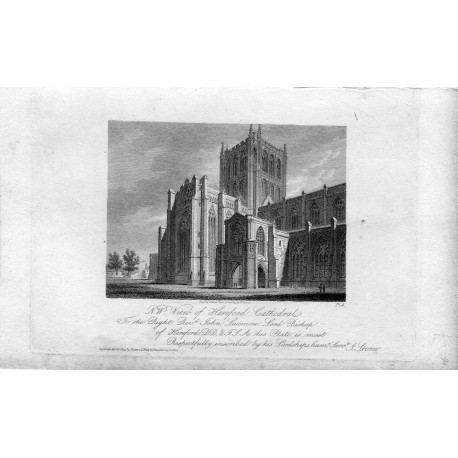 N.W. New Hereford Cathedral grabado publicado en 1815
