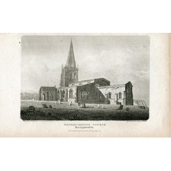 Godmanchester Church en Huntingdonshire grabado en 1804  por R.Roffe. Dibujó R.J.Carraden