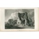Pevensey  Castle Sussex grabado por Matthews (1812-1828) sobre un dibujo de J.P.Neale