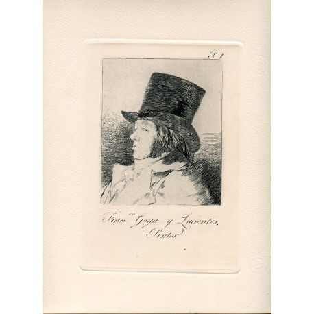 Autoretrato de Goya numero 1 de los Caprichos de Goya edicion 1970 Calcografia Nacional