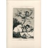 Aguafuerte de Goya. 'Todos caerán'. Lámina 19 de la serie de grabados Los Caprichos, edición de 1970.