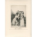 Aguafuerte de Goya. '¡Qué sacrificio!'. Lámina 14 de la serie de grabados Los Caprichos, edición de 1970.
