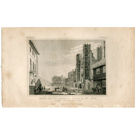 Gate of St. James's Palace in 1776. engraving by Thomas Hurst.