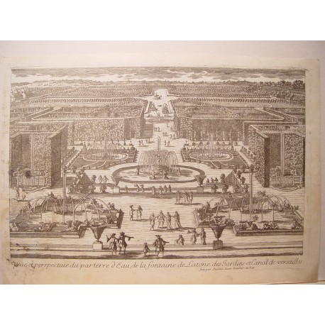 «parterre d´Eau, de la fontaine de Latone, des Jardins et Canal de Versailles». Dib. y grabó Pierre Aveline (París,1656-1722)