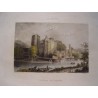 Castillo de Clisson. Grabado original en acero antiguo. 1851.