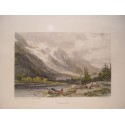 Francia. Chamouni. Dibujó James Duffield Harding (1798-1863). Grabó Edward Francis Finden (1791-1957)