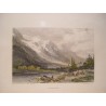 Francia. Chamouni. Dibujó James Duffield Harding (1798-1863). Grabó Edward Francis Finden (1791-1957)