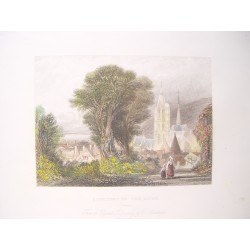 Francia. «Caudebec on the Seine» Dibujó C. Marshall. Grabó S. Lacey.