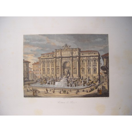 Italia. Roma. «Fontana di Trevi» . Por el grabador romano Domenico Amici.