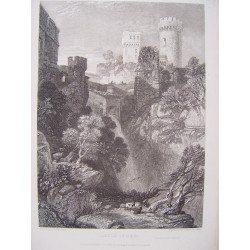 Italia. «Castle of Nepi» Dibujó James Duffield Harding (1708-1863). Grabó James Bayle Allen (1803-1876)