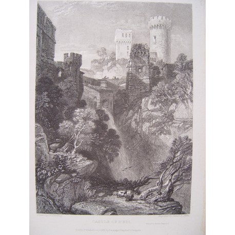 Italia. «Castle of Nepi» Dibujó James Duffield Harding (1708-1863). Grabó James Bayle Allen (1803-1876)