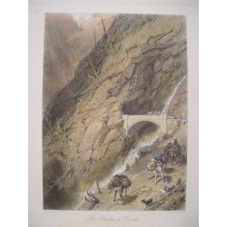 Suiza. «The Bridge of Gondo» Pintó Birket Foster (1825-1899). Grabó James Stephenson (1828-1886).