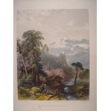 Val St. Nicola. Suiza. a partir de obra de JD Harding. Grabado por W. Wallis (1854)