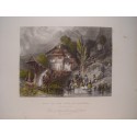 Lago Lungern (Suiza) - Grabado original antiguo (c.1850)