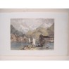 Suisse. "Interlachen" Dessiné G. Clarkson Stanfield (1828-76). d'après les travaux de W. Page (vers 1816-60). Gravé W. Finden (1