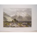 Suiza. Brindelwald. Dibujó J.S. Cooper. Grabó Edward Francis Finden (1791-1857).
