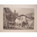 Suiza. Martigny. Dibujó James Duffield Hareding (1798-1863). Grabó John Cousen (1804-1880)
