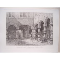 Bélgica «Courtyard of the Archbishop´s Palace, Liege»Pintó Lewis John  Wood (1813-1901). Grabó J.J. Crew.