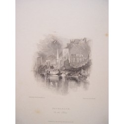 Alemania. «Bacharach». Grabó Edward Francis Finden (1791-1857).