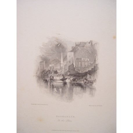 Alemania. «Bacharach». Grabó Edward Francis Finden (1791-1857).