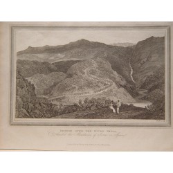 «Bridge over the river Nissa» Amidst  the Mountains of Sierra in Spain. Grabó Heath (grabador del siglo XIX)