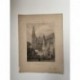 Catedral de Notre-Dame en Senlis. Francia. Conjunto de 5 litografías antiguas. Grabados antiguos (1831)