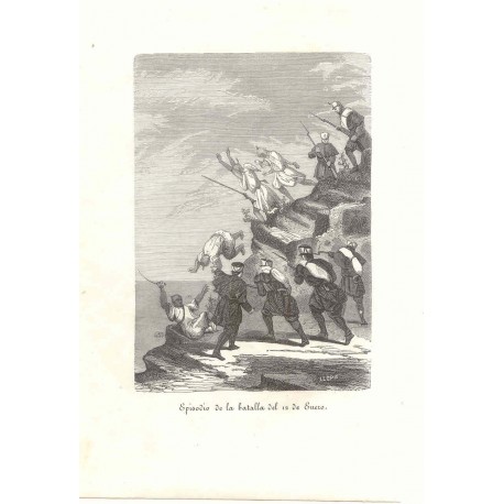 «Episodio de la batalla del 12 de enero» Firmado Llopis