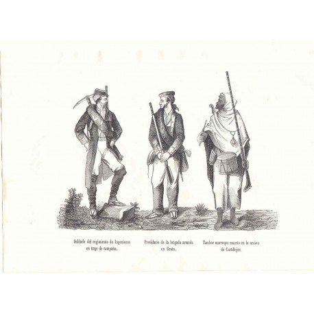 «Soldado del Regimiento de Ingenieros, presidiario de la brigada armada y tambor marroquí de Castillejos»